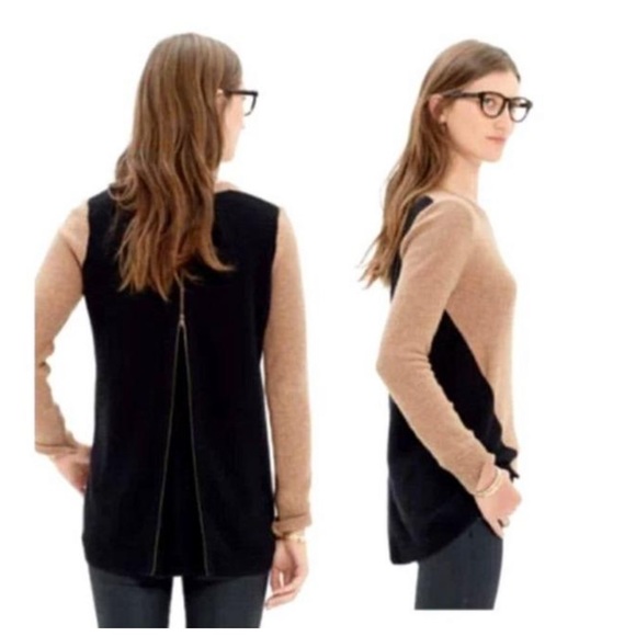 Madewell Backzip Pullover Sweater in Color Block - Picture 1 of 6